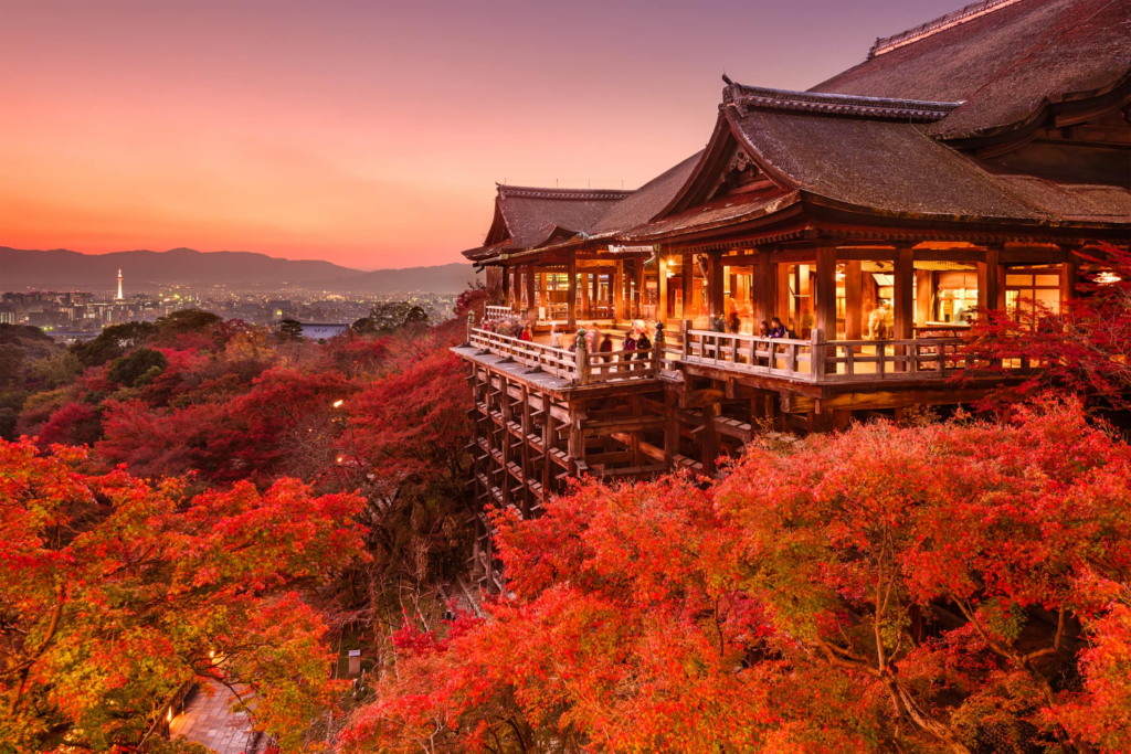 Kiyomizu-dera Temple offering stunning views of Kyoto.